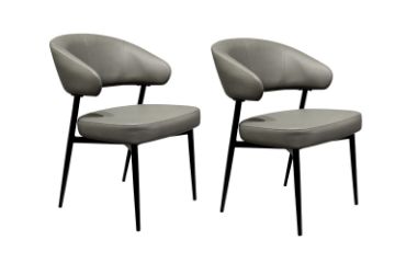 Picture of LORENZA Air Leather  Dining Chair (Light Grey) - 2 Chairs in 1 Carton
