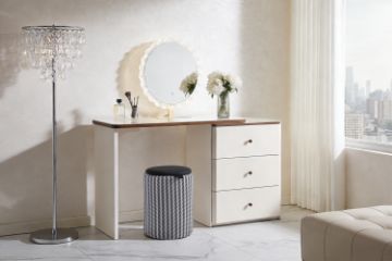Picture of ELYSIA 3-Drawer Extension Dressing Table with LED Mirror and Makeup Stool Combo