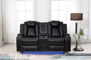 Picture of FAIRWAY Air Leather Dual Motor Reclining Sofa Range - 2 Seat with Console & Bluetooth Speaker & Wireless Charging (2RRC)