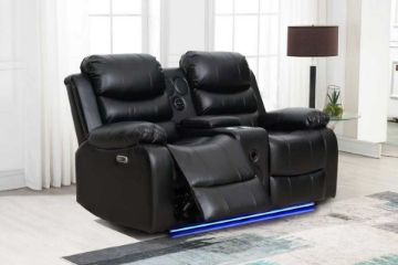 Picture of ORLANDO Air Leather Power Reclining Sofa Range - 2 Seat with Cup Holders & Storage and Bluetooth Speaker (2RRC)