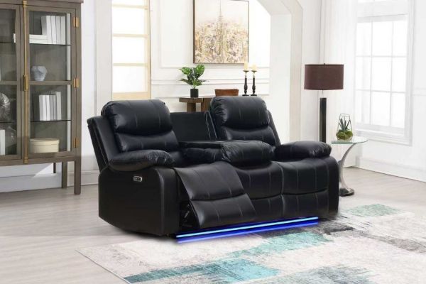 Picture of ORLANDO Air Leather Power Reclining Sofa Range - 3 Seat with Drop Down Cup Holders (3RRC)