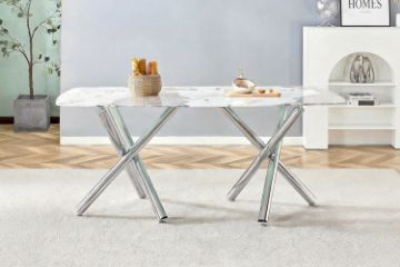 Picture of VEINX 180 Tempered Glass Top Dining Table