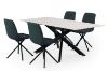 Picture of MARMURA 5PC 1.8M Sintered Stone Top Dining Table & 360° Swivel Dark Chairs Set