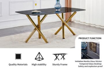 Picture of ZENIX 180 Tempered Glass Top Dining Table
