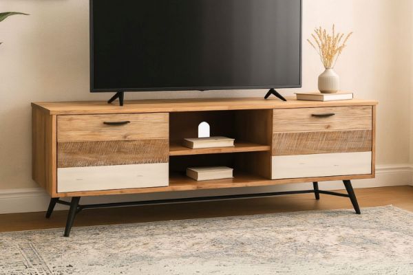 Picture of [FLOOR MODEL CLEARANCE]  LEAMAN 1.6M Solid Acacia Wood TV Unit