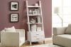 Picture of [FLOOR MODEL CLEARANCE] ELARA Ladder Bookshelf with 3 Open Shelves & 2 Storage Drawers (White)