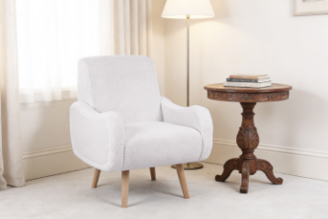 Picture of CLOUDTOP Teddy Fabric Lounge Chair (White)