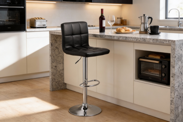 Picture of AKALI Adjustable Swivel Gas Lift Bar Stool (Black)