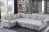 Picture of MERITON Modular Sofa/Pull-Out Sofa Bed with Storage Chaise (Light Grey)
