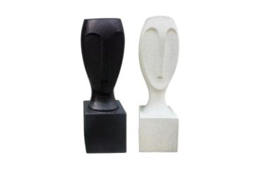 Picture of 352-001/002/003/004 Short/Tall Portrait Flower Pot (Dark/Off White)