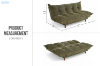 Picture of PILLOW Sofa Bed with Adjustable Backrest & Side Arm Cushions (Green)
