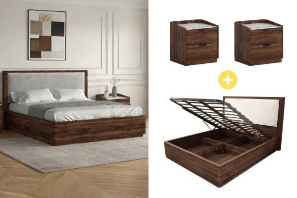 Picture of MERRINA 3PC Bedroom Set with Gas Lift Storage in Queen Size