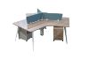 Picture of [FLOOR MODEL CLEARANCE] FOCUS Office System 3 Seater Triangle Desks