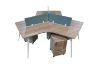 Picture of [FLOOR MODEL CLEARANCE] FOCUS Office System 3 Seater Triangle Desks