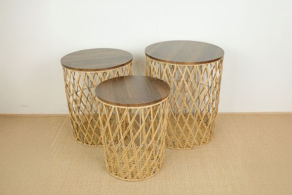 Picture of  390-012 Natural Storage Basket 3PC - Diamond Weave