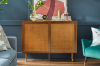 Picture of  [FLOOR MODEL CLEARANCE] TRIBECA Sliding Door Sideboard Cabinet with Solid Wood Legs