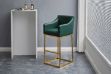 Picture of [FLOOR MODEL CLEARANCE] HESPER 74 Bar Height Bar Stool  with Arms & Golden Finish Base (Green)