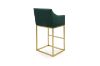 Picture of [FLOOR MODEL CLEARANCE] HESPER 74 Bar Height Bar Stool  with Arms & Golden Finish Base (Green)