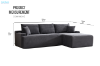 Picture of ASHFORD Fabric Sectional Compressed Sofa (Grey)