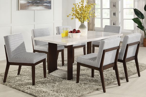 Picture of EDWYN 7PC 173 Marble Top Dining Table Dining Set