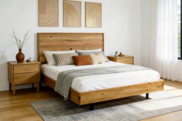 Picture of BRITTON Australian Marri Hardwood Floating Bed Frame - Super King Size