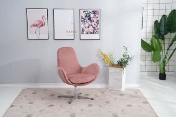 Picture of  [FLOOR MODEL CLEARANCE]  LESA Swirl Velvet Lounge Chair (Pink)