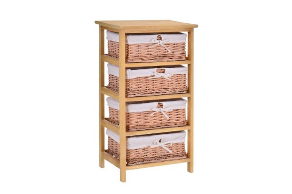Picture of  [FLOOR MODEL CLEARANCE]  SIENA 4 Drawers Cabinet (Wicker Basket)