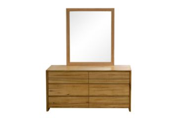 Picture of BRITTON 6-Drawer Australian Marri Hardwood Dresser with Mirror