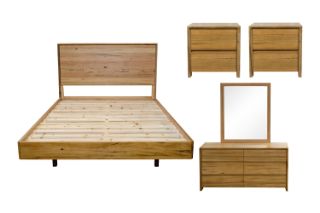Picture of BRITTON Australian Marri Hardwood Bedroom Combo Set- 5PC Super King