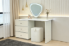 Picture of AURELIA 3-Drawer 100-160 Extension Dressing Table with LED Mirror and Makeup Stool Set