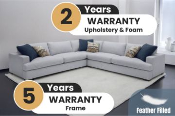 Picture of   [FLOOR MODEL CLEARANCE] GOODWIN Feather Filled Sectional Sofa - Dust, Water & Oil resistant (Light Grey)