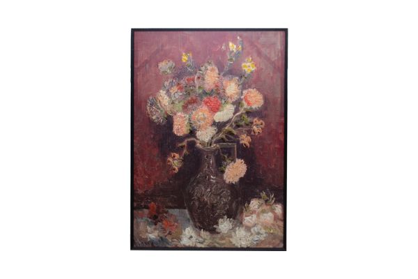 Picture of 367-001 Hand-Finished Canvas Decorative Wall Art (80×120cm) - Vase with Chinese Asters and Gladioli (1886) by Vincent van Gogh