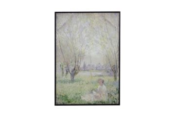 Picture of 367-012 Hand-Finished Canvas Decorative Wall Art (80x120cm) - Woman Seated under the Willows (1880) by Claude Monet