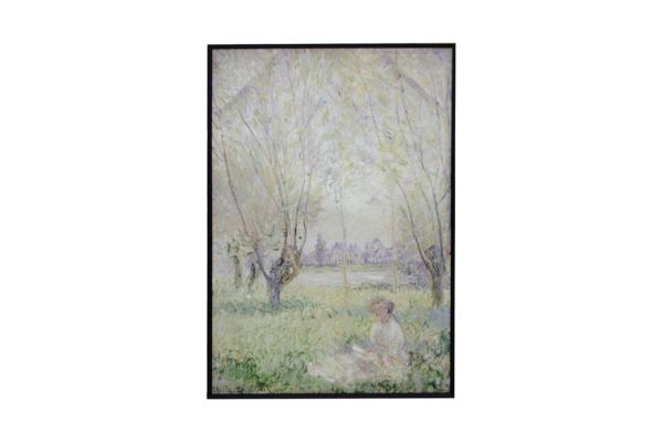 Picture of 367-012 Hand-Finished Canvas Decorative Wall Art (80x120cm) - Woman Seated under the Willows (1880) by Claude Monet