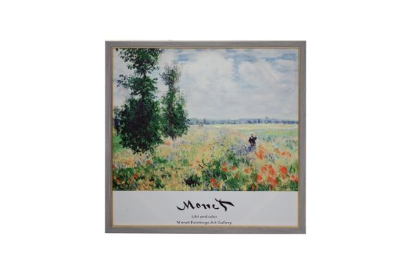 Picture of 367-010 Hand-Finished Decorative Wall Art (80×80cm) - Poppy Fields Near Argenteuil (1875) by Claude Monet 