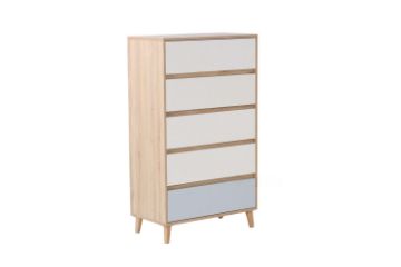 Picture of [FLOOR MODEL CLEARANCE]  RENO 5 DRW Tallboy (Solid Wood Leg)