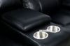 Picture of  [FLOOR MODEL CLEARANCE]  PASADENA 2RRC Reclining Sofa (Black) - 2 Seat with Storage Console & Drawer & LED Light