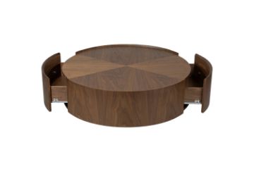 Picture of [FLOOR MODEL CLEARANCE] SKARA Genuine Walnut Veneer D90 Round Coffee Table
