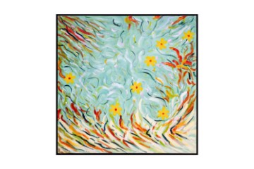 Picture of 389-005 Hand Oil Painting Canvas Wall Art with Black Frame (100x100CM) - Abstract Color