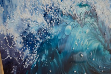 Picture of 357-002 Decorative Wall Art with Golden Frame (80×60cm) - Waves