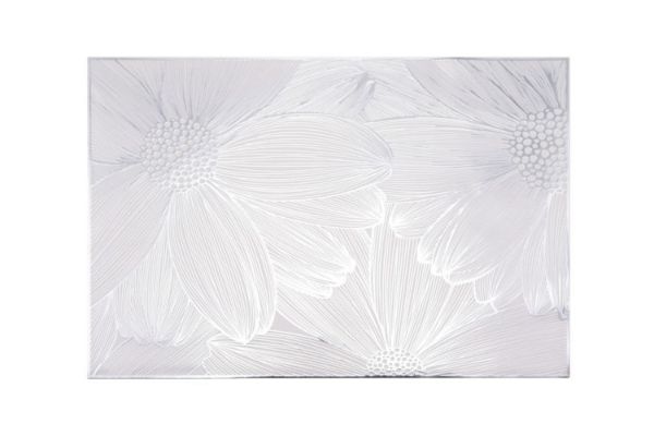 Picture of 371-014 Silver Sunflower Placemat in White (45cmx30cm)