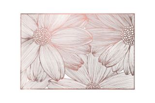 Picture of 371-015 Pink Sunflower Placemat in White (45cmx30cm)
