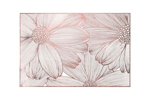 Picture of 371-015 Pink Sunflower Placemat in White (45cmx30cm)