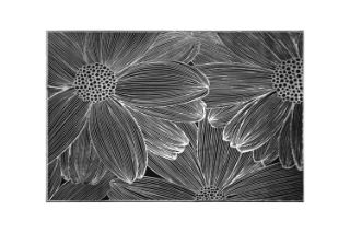 Picture of 371-020 Silver Sunflower Placemat in Black (45cmx30cm)