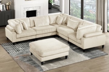 Picture of VIANNA Corduroy Sectional Modular Sofa Range (Beige)