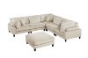 Picture of VIANNA Corduroy Sectional Modular Sofa Range (Beige) - Corner