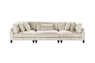 Picture of VIANNA Corduroy Sectional Modular Sofa Range (Beige) - 3PC Big Combo Set