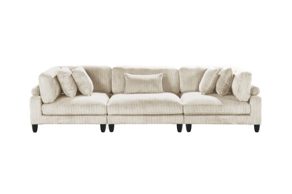 Picture of VIANNA Corduroy Sectional Modular Sofa Range (Beige) - 3PC Big Combo Set