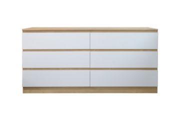 Picture of YORU 160 6-Drawer Dresser (Oak & White)
