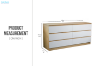 Picture of YORU 160 6-Drawer Dresser (Oak & White)